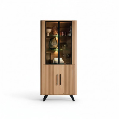 Showcase furniture living room cabinet beige glass display cabinets new