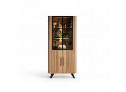 Showcase furniture living room cabinet beige glass display cabinets new