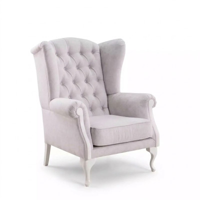 Armchair Seating Single-Seater Design White Upholstery Living Room Furniture TV Recliner