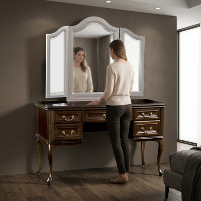 Dressing table with mirror luxury console dresser bedroom baroque rococo