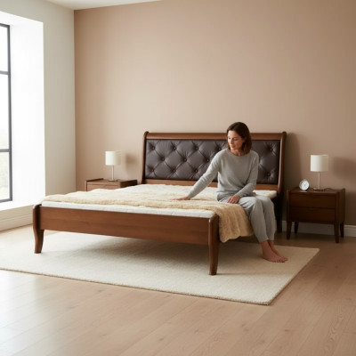 Luxury bedroom bed design upholstered double hotel beds Chesterfield