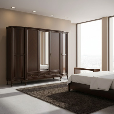 Wardrobe bedroom wooden cabinet Art Deco style baroque cabinets