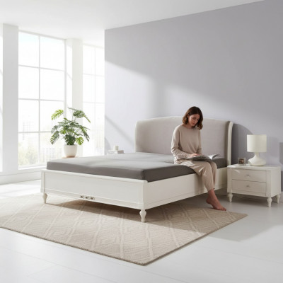 Bed Modern Design Luxury Upholstered Beds Fabric Bed in the Bedroom