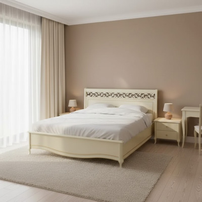 Bed, Cushion, Design, Luxury, Double, Hotel, Beds, Wood, New, White, Colors