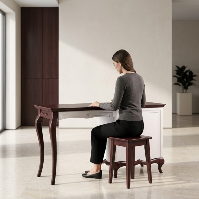 Classic desk Luxurious office furniture made of white wood Exclusive