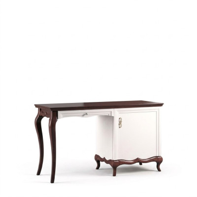Classic desk Luxurious office furniture made of white wood Exclusive