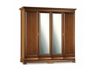 Wardrobe bedroom cabinet brown color Baroque Rococo cabinets