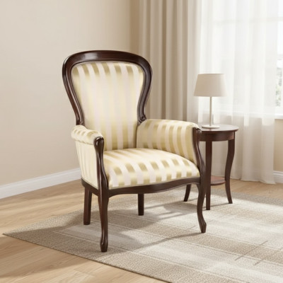 Luxury Armchair Living Room Textile Armchair Classic Design Upholstery