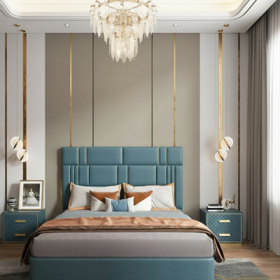 Bedroom set designer luxury group suite new bed 2x nightstand 3 pieces.