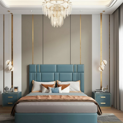 Luxury bedroom bed design, upholstered double hotel beds furniture 180x200