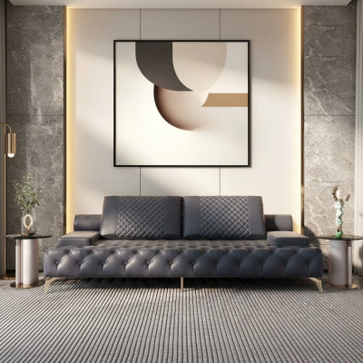 Sofa 3-seater furniture leather three-seater sofas living room style 3-seater Chesterfield