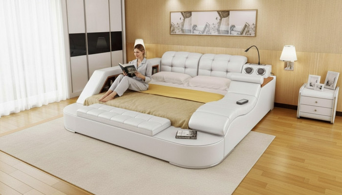 Chesterfield Double Luxury Design Bed 180x200 Multifunctional Bed New
