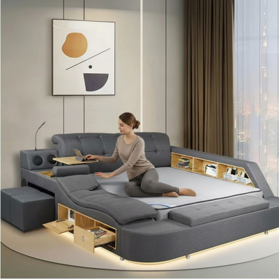 Multifunction Bed Double Beds Modern 180x200cm Beds Bedroom