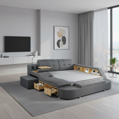 Multifunction Bed Double Beds Modern 180x200cm Beds Bedroom