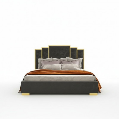 Bed 2x Nightstand 3-piece Bedroom Set Design Modern Luxury Nightstands