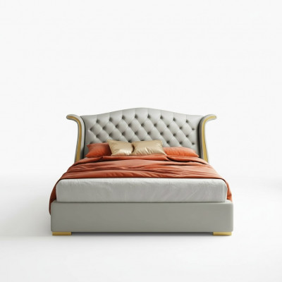 Luxury bed leather beds 180x200 bedroom bed shelves Chesterfield