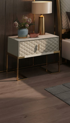 White Design Nightstand Console Side Tables Bedroom Wood Luxury Consoles