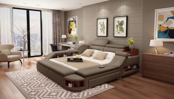 Multifunction Bed Double Beds Modern Bed Frame Beds 180x200cm