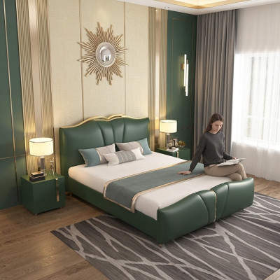 Design double bed bedroom furniture 3-piece set complete beds nightstands