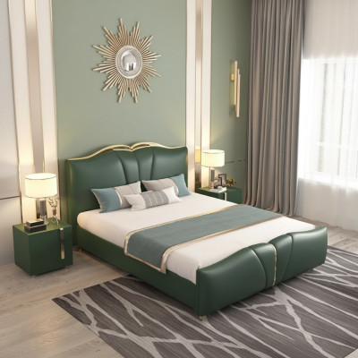 Design double bed bedroom furniture 3-piece set complete beds nightstands