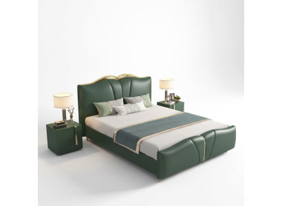 Design double bed bedroom furniture 3-piece set complete beds nightstands