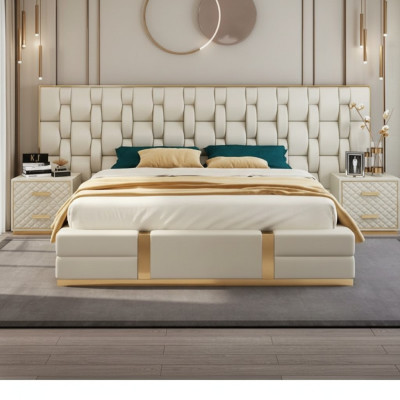 Bed Cushion Design Luxury Double Hotel Beds beige Luxury Hotel New