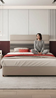 Bed Modern Design Luxury Upholstered Beds Textile Fabric Beds Textile