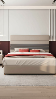 Bed Modern Design Luxury Upholstered Beds Textile Fabric Beds Textile