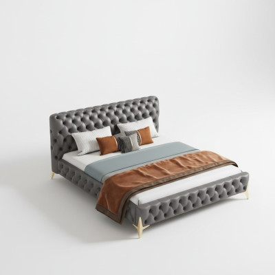 Bed 2x Nightstand 3 pc Bedroom Set Design Modern Luxury Bedroom sets
