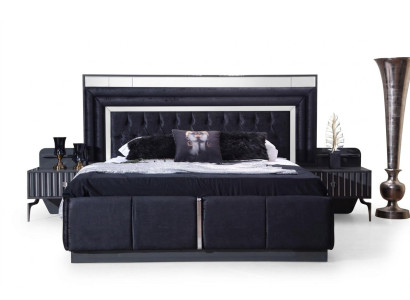 Black luxury Chesterfield double bed modern bed frames wooden furniture
