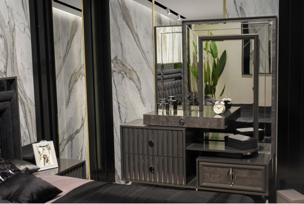 Black vanity luxury wood console designer bedroom furniture
