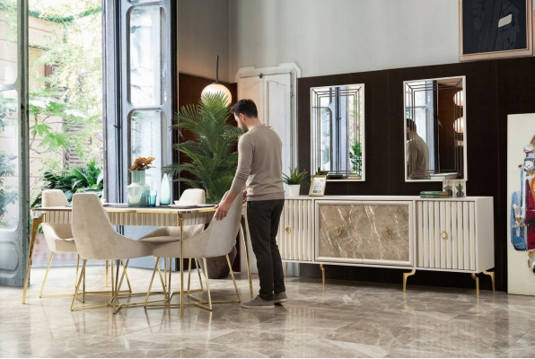 Luxury dining table dining room table for 4 people chairs sideboard modern
