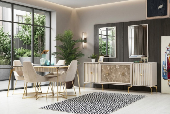 Luxury dining table dining room table for 4 people chairs sideboard modern