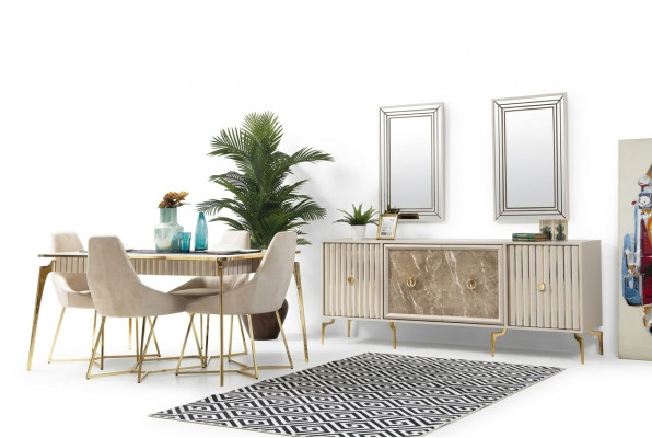 Luxury dining table dining room table for 4 people chairs sideboard modern