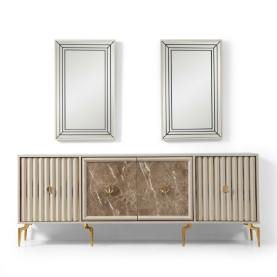Modern sideboard with 2 mirrors designer luxury living room furniture wood