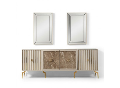 Modern sideboard with 2 mirrors designer luxury living room furniture wood