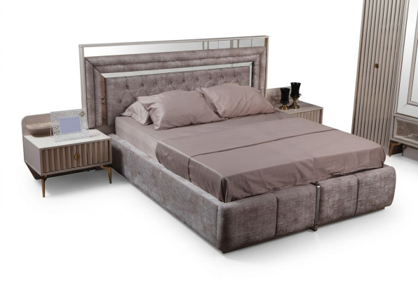 Mole's bedroom set designer furniture double bed bedside tables wooden furniture