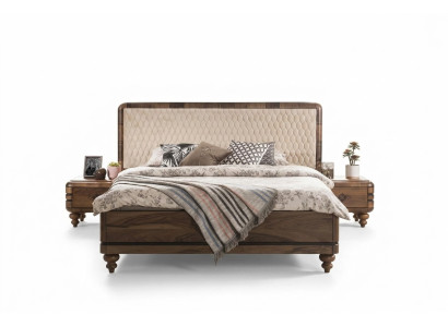 Bedroom furniture luxury designer bed 2x nightstands double bed 3-piece set