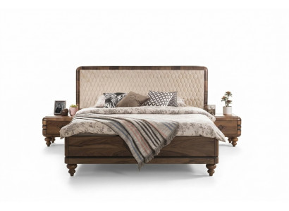 Bedroom furniture luxury designer bed 2x nightstands double bed 3-piece set