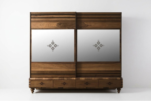 Modern wardrobe luxury cabinet wood cabinets brown bedroom