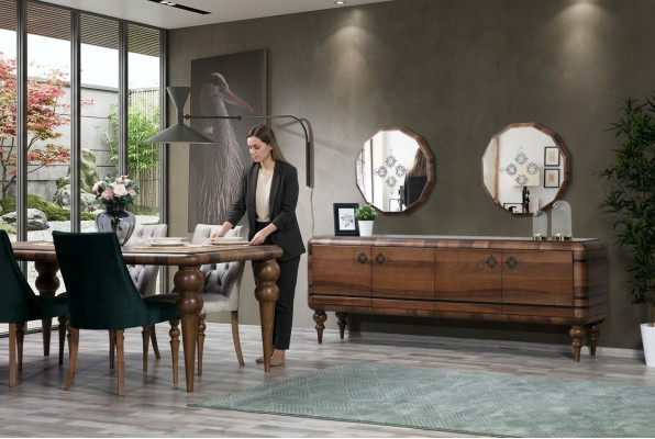 Classic brown sideboard designer luxury wood furniture dresser furniture