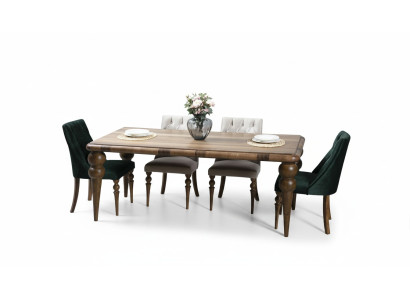 Dining room furniture luxury set dining table 4x chairs modern design wood style