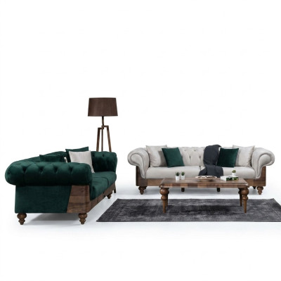 Modern Chesterfield Sofa Set 3+3 Seater Luxury Living Room Couch