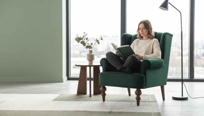 Classic Chesterfield Green Armchair Wingback Armchair Upholstered Single Seater
