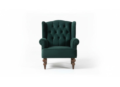 Classic Chesterfield Green Armchair Wingback Armchair Upholstered Single Seater