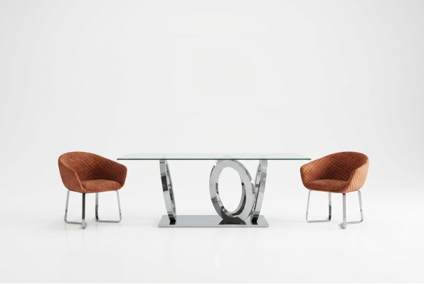 Modern designer dining room dining table kitchen table glass top style furniture