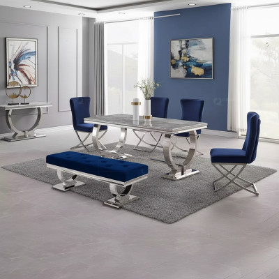 Luxury Dining Table Column Table Dining Tables Dining Room Table Silver 200x100