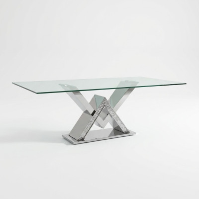 Luxury dining table pedestal table silver dining tables dining room table glass table