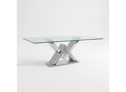 Luxury dining table pedestal table silver dining tables dining room table glass table
