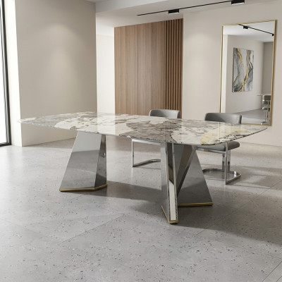 Luxury dining table glass table dining room luxury tables gray table 200x100